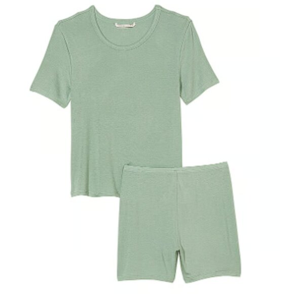 XL Ribbed Modal Tee Short Set Seaaalt Green So Incredibly Comfy NWT - Picture 4 of 5